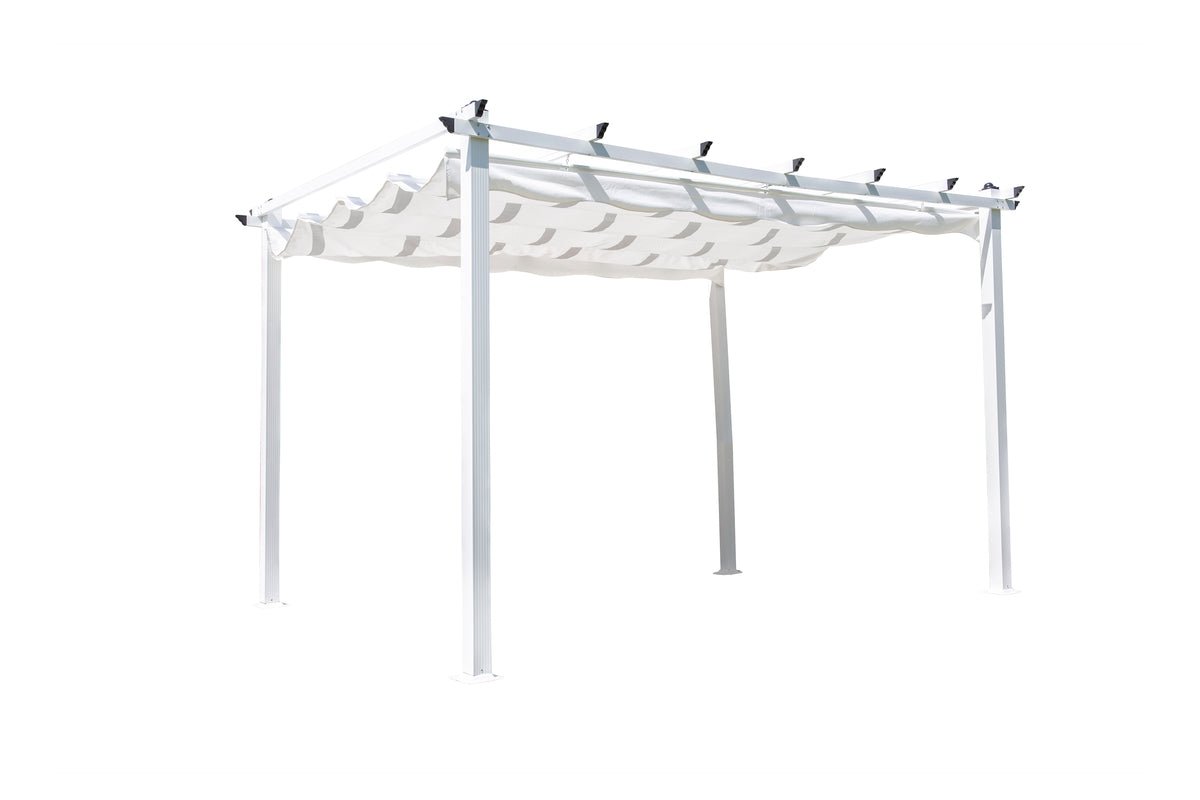Luxusbetten24 Solyx Pergola Garten Modell mit Weißem Polyesterdach