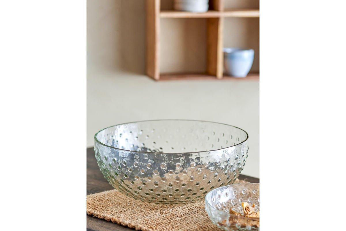 Glasschale Levi – Recyceltes Glas mit strukturierter Oberfläche Klar