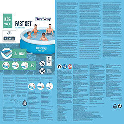 Bestway Fast Set Piscina Inflable 305x76 cm Tritech 800 L