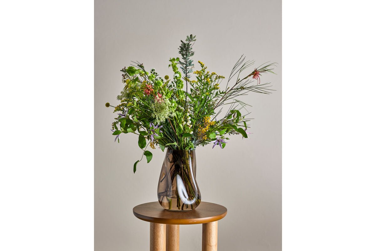 Luxusbetten24 Nirvana Vase – Braune Dekorationsvase aus Glas