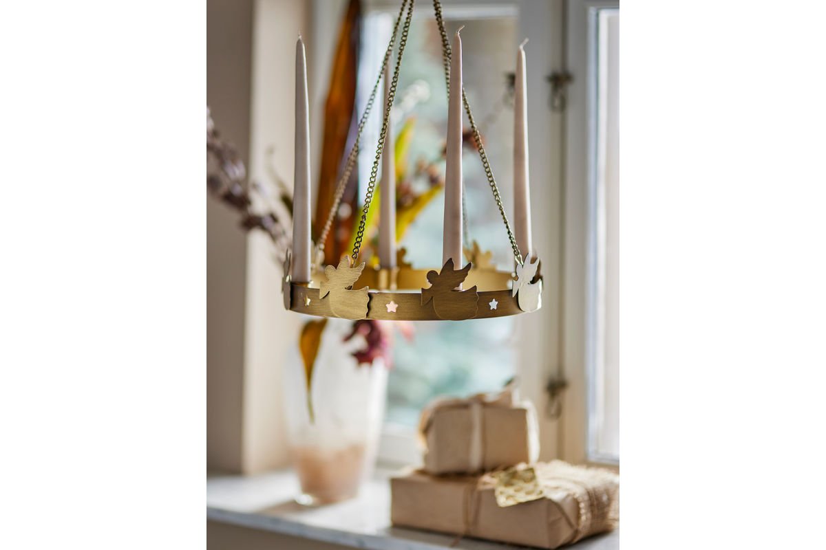 Adventskerzenständer Aureon – Metall in Mattgold