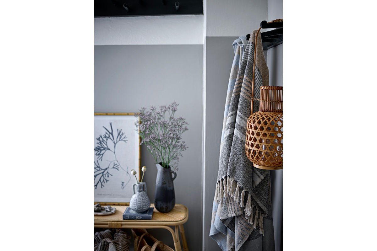 Gresto Elegante Graue Keramikvase, Handgefertigt, Muster, Moderne Wohnzimmerdekoration