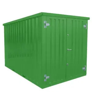 Contenitore 10 Piedi Verde 3x2m Doppia Porta Laterale