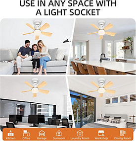 Ventilador Design 45cm Luz Ambiente 4 Niveles Remoto