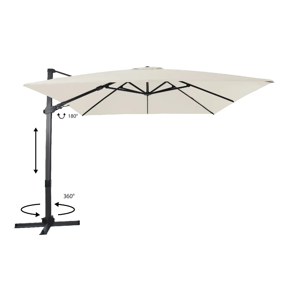 Axi House AXI Parasol Desplegable Aluminio Rotativo Gris/Beige