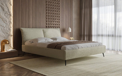 Luxusbetten24 Designer Polsterbett Zoe Bouclé – Stauraum, 140‑200 bis 180‑200