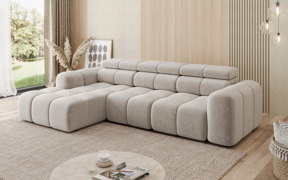 Luxusbetten24 Mia L Designer Sofa mit elektrischer Sitzerweiterung