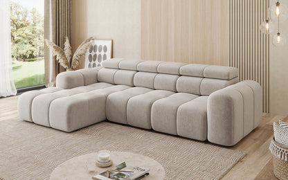 Luxusbetten24 Mia L Designer Sofa mit elektrischer Sitzerweiterung