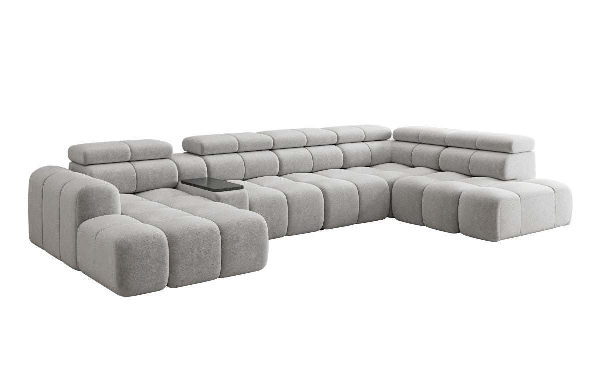 Luxusbetten24 Mia Wohnlandschaft – Elektrische Sitzerweiterung, Chenille, Diverse Farben