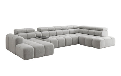 Luxusbetten24 Mia Wohnlandschaft – Elektrische Sitzerweiterung, Chenille, Diverse Farben