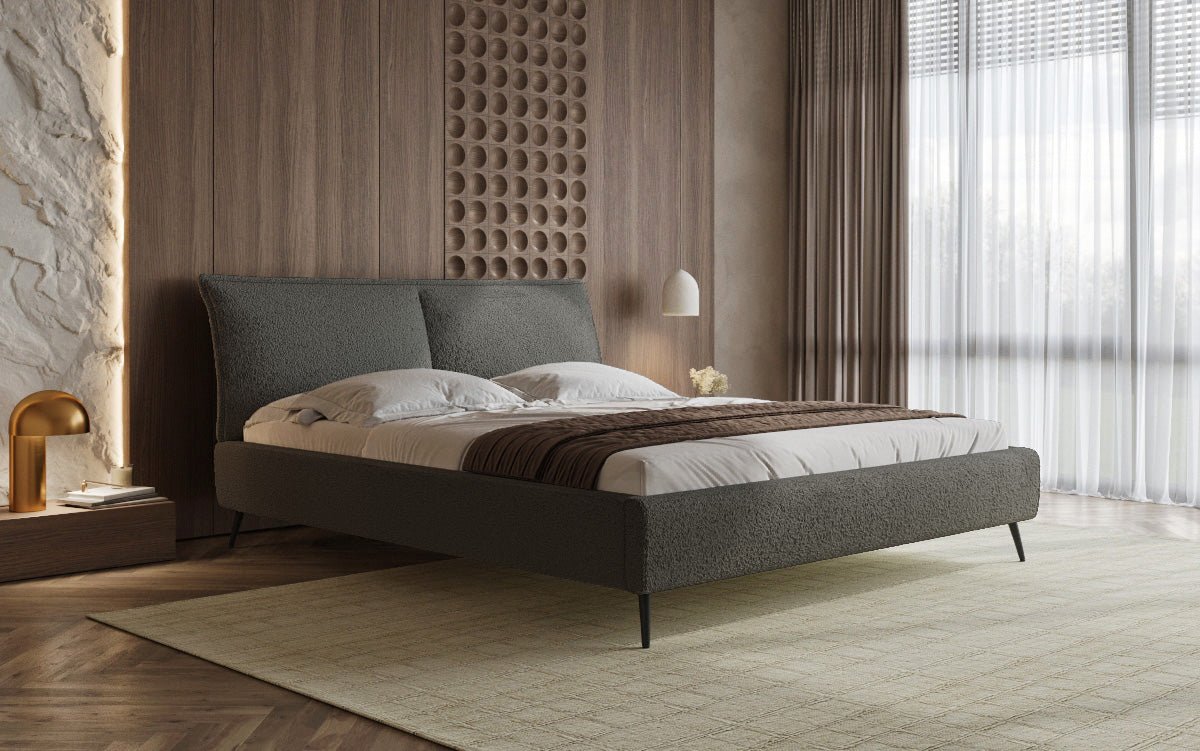 Luxusbetten24 Designer Polsterbett Zoe Bouclé – Stauraum, 140‑200 bis 180‑200