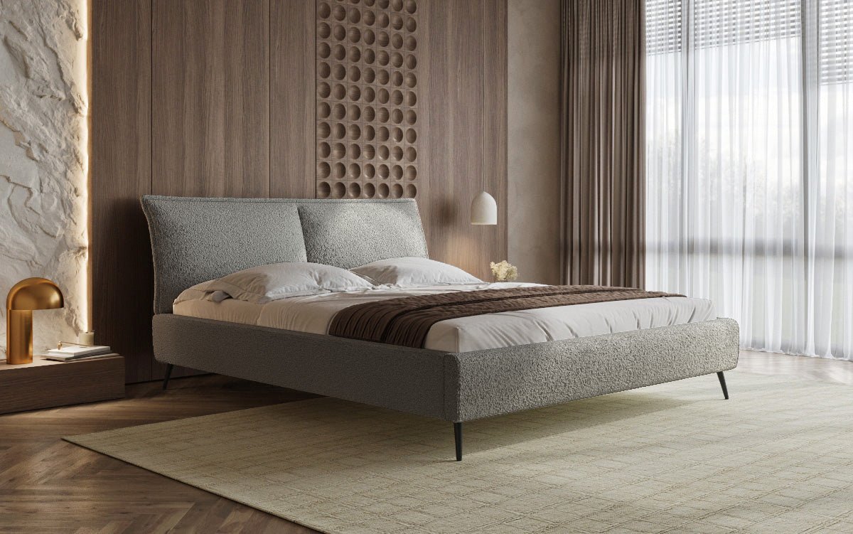 Luxusbetten24 Designer Polsterbett Zoe Bouclé – Stauraum, 140‑200 bis 180‑200