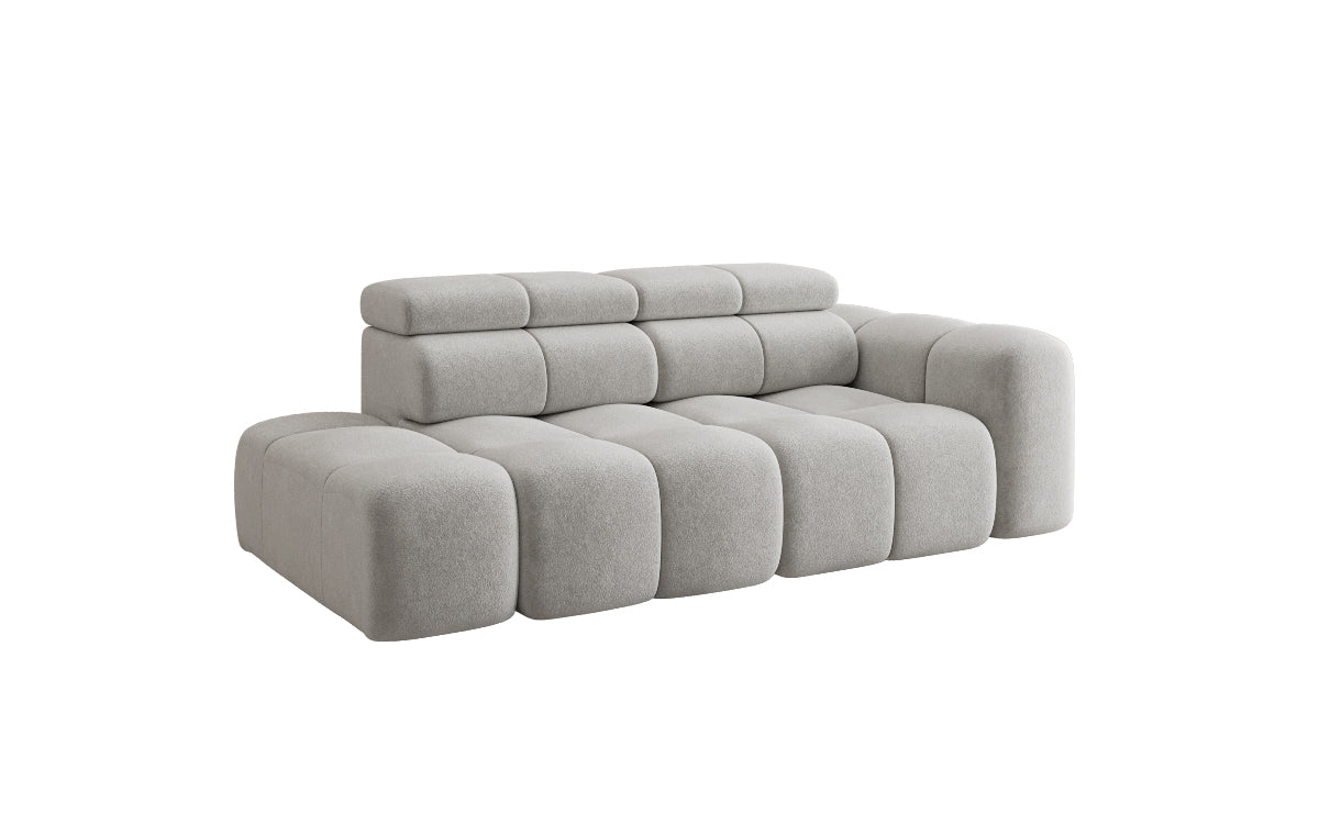 Designer Sofa 3‑Sitzer mit Chaise Longue Mia in Chenille