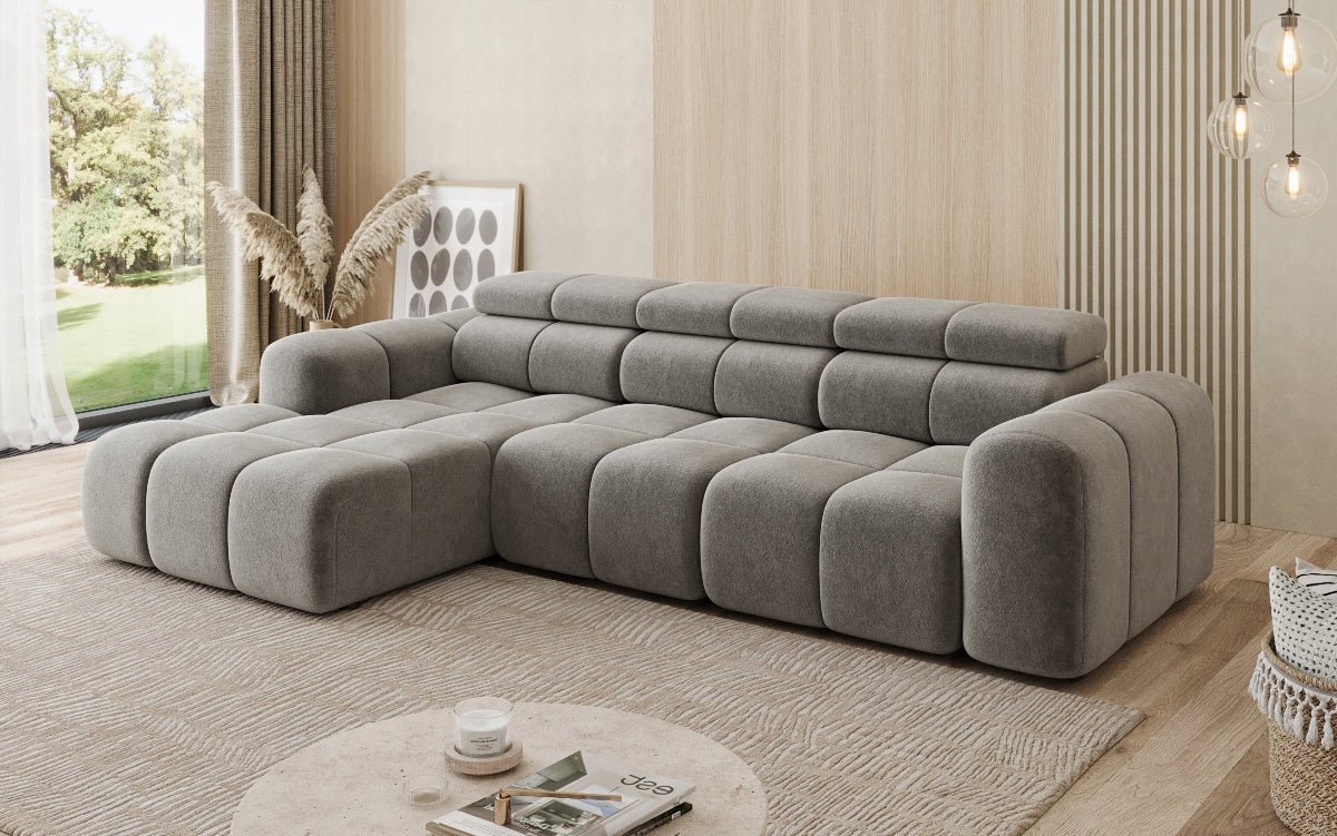 Luxusbetten24 Mia L Designer Sofa mit elektrischer Sitzerweiterung