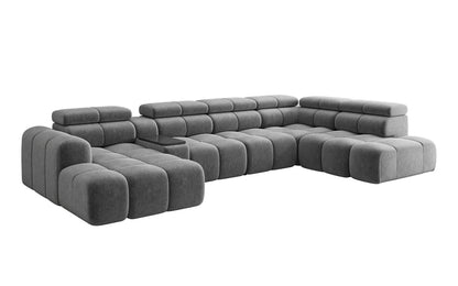 Luxusbetten24 Mia Wohnlandschaft – Elektrische Sitzerweiterung, Chenille, Diverse Farben