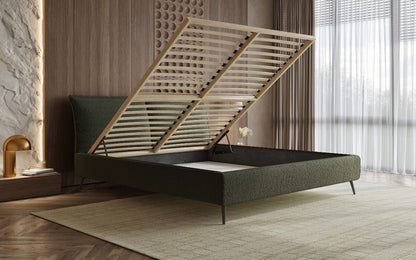 Luxusbetten24 Designer Polsterbett Zoe Bouclé – Stauraum, 140‑200 bis 180‑200