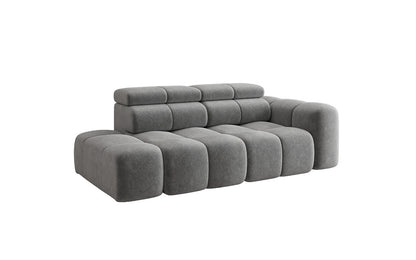 Designer Sofa 3‑Sitzer mit Chaise Longue Mia in Chenille