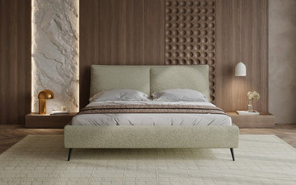 Luxusbetten24 Designer Polsterbett Zoe Bouclé – Stauraum, 140‑200 bis 180‑200