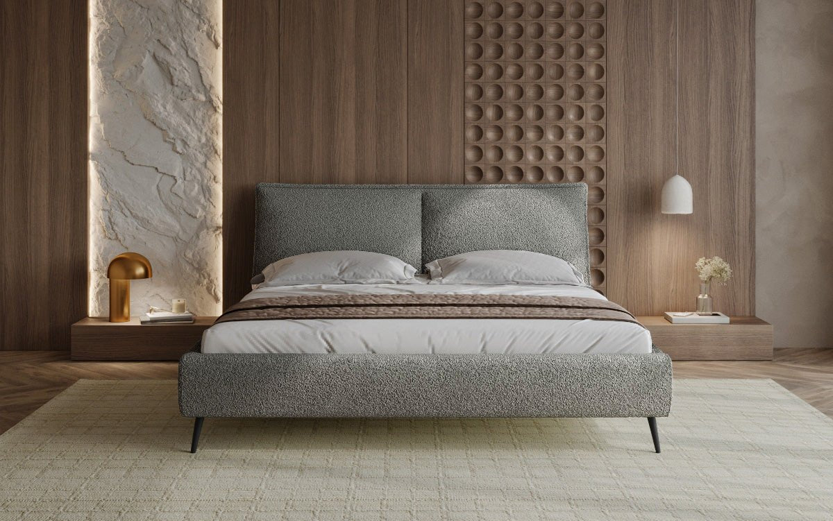 Luxusbetten24 Designer Polsterbett Zoe Bouclé – Stauraum, 140‑200 bis 180‑200