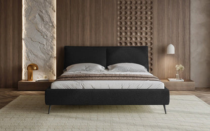 Luxusbetten24 Designer Polsterbett Zoe Bouclé – Stauraum, 140‑200 bis 180‑200