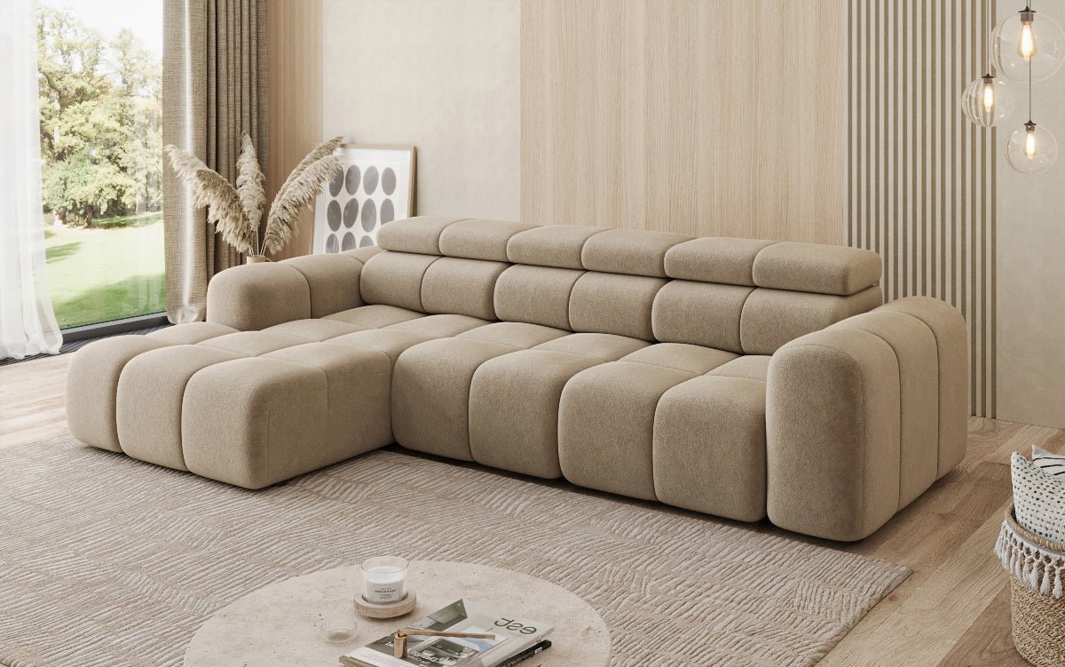 Luxusbetten24 Mia L Designer Sofa mit elektrischer Sitzerweiterung