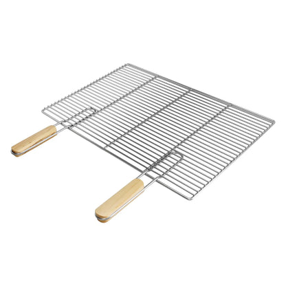 ECD Germany Parrilla BBQ Acero Inoxidable 60x40 cm Mango Madera