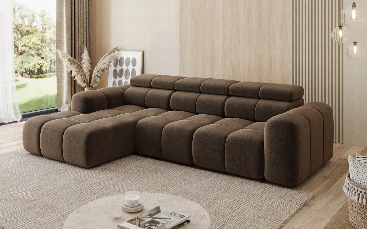 Luxusbetten24 Mia L Designer Sofa mit elektrischer Sitzerweiterung
