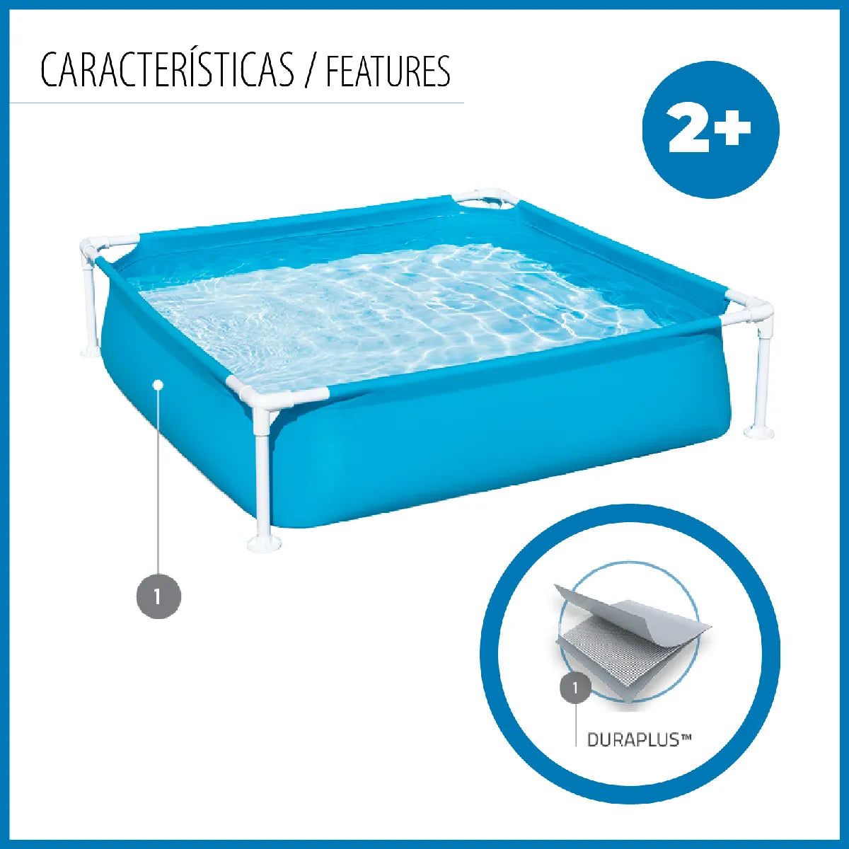 Piscine Tubulaire Carrée Bestway My First Frame Pool MKR00014192994