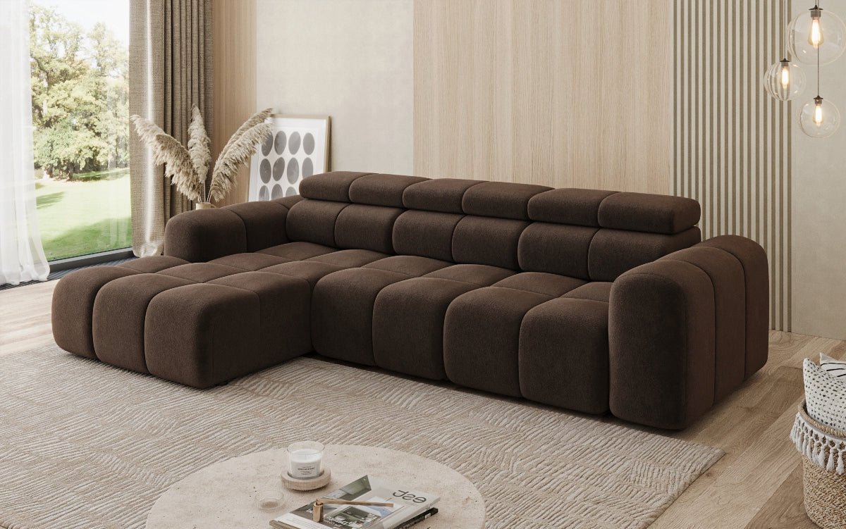 Luxusbetten24 Mia L Designer Sofa mit elektrischer Sitzerweiterung