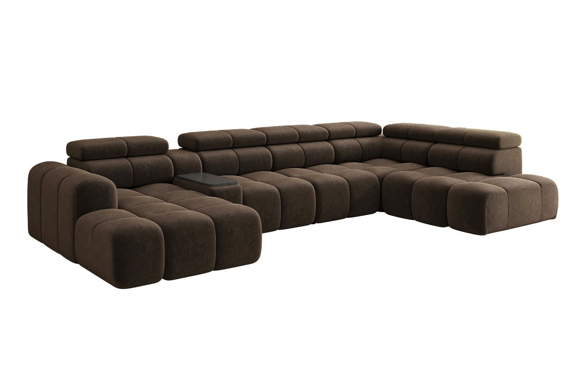Luxusbetten24 Mia Wohnlandschaft – Elektrische Sitzerweiterung, Chenille, Diverse Farben