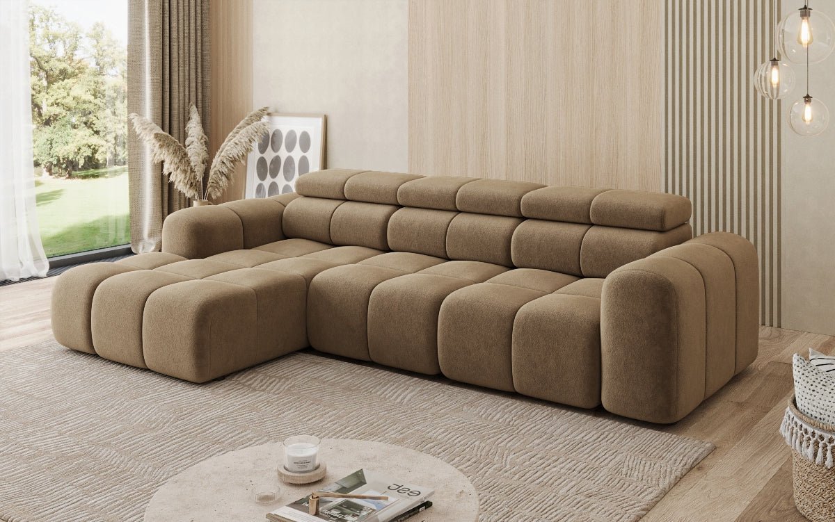 Luxusbetten24 Mia L Designer Sofa mit elektrischer Sitzerweiterung