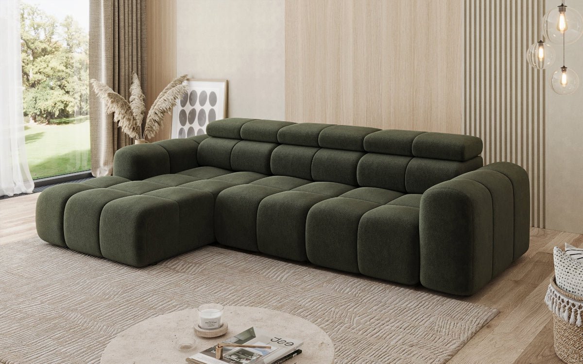 Luxusbetten24 Mia L Designer Sofa mit elektrischer Sitzerweiterung