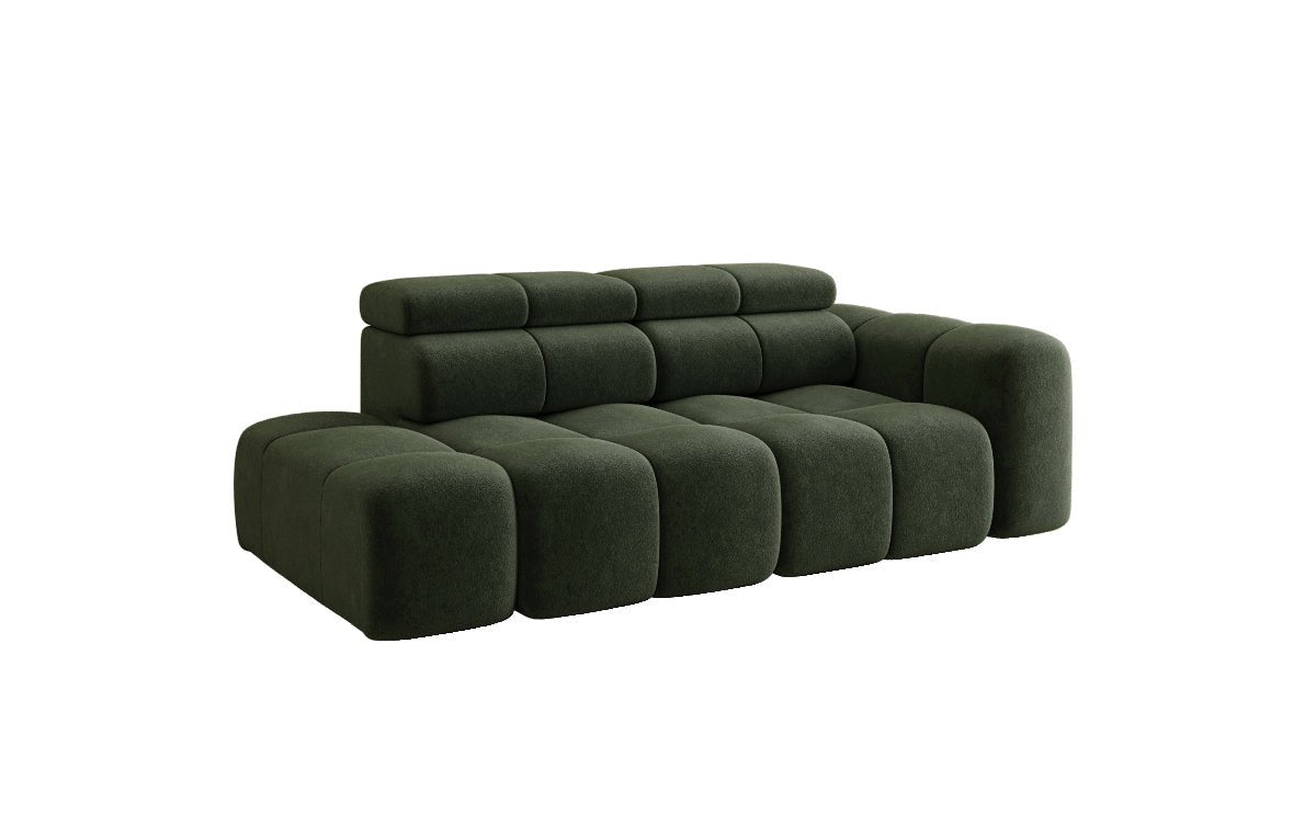 Designer Sofa 3‑Sitzer mit Chaise Longue Mia in Chenille