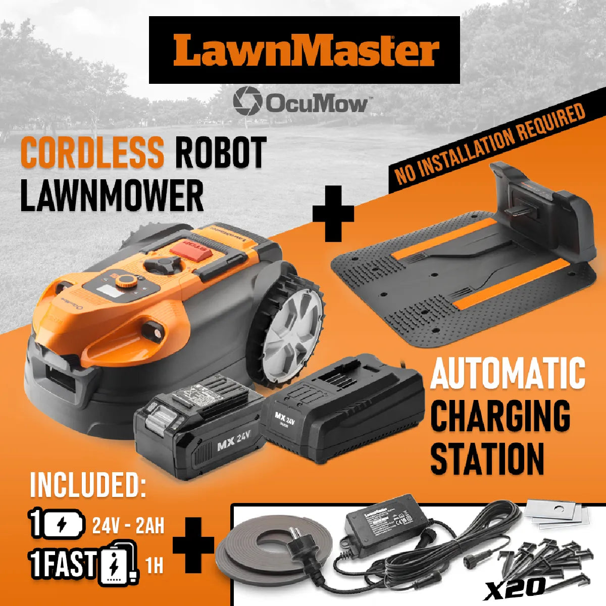 Lawnmaster VBRM18AMID2R Robot Cortacésped Batería Lithium‑Ion 4 Ah 500 m²
