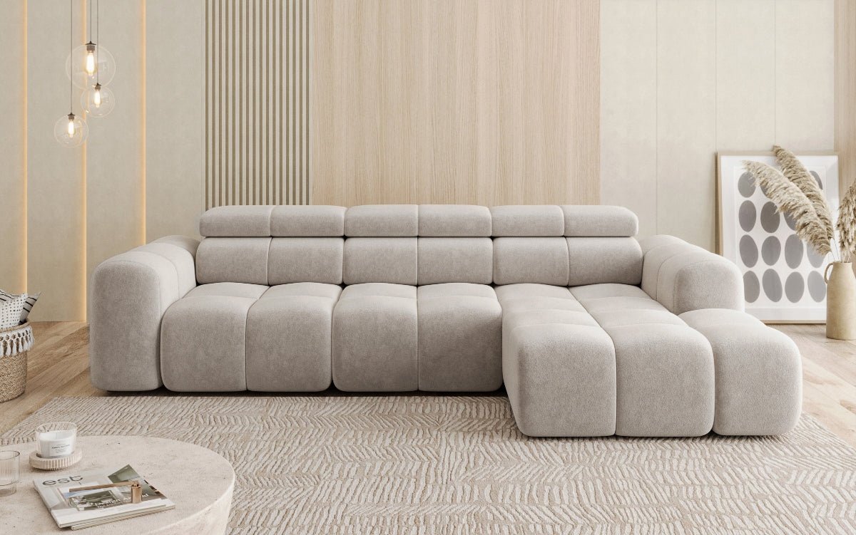 Luxusbetten24 Mia L Designer Sofa mit elektrischer Sitzerweiterung