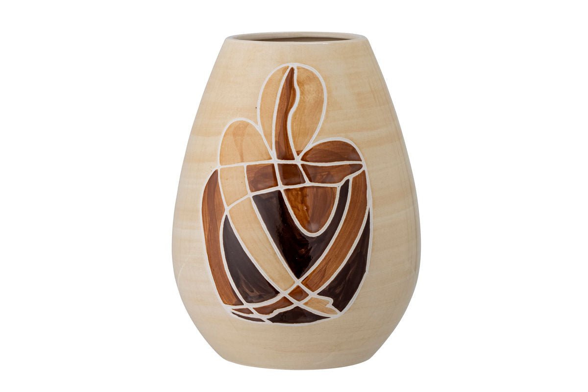 Luxusbetten24 JONI Dekorative Vase aus Bemaltem Steingut