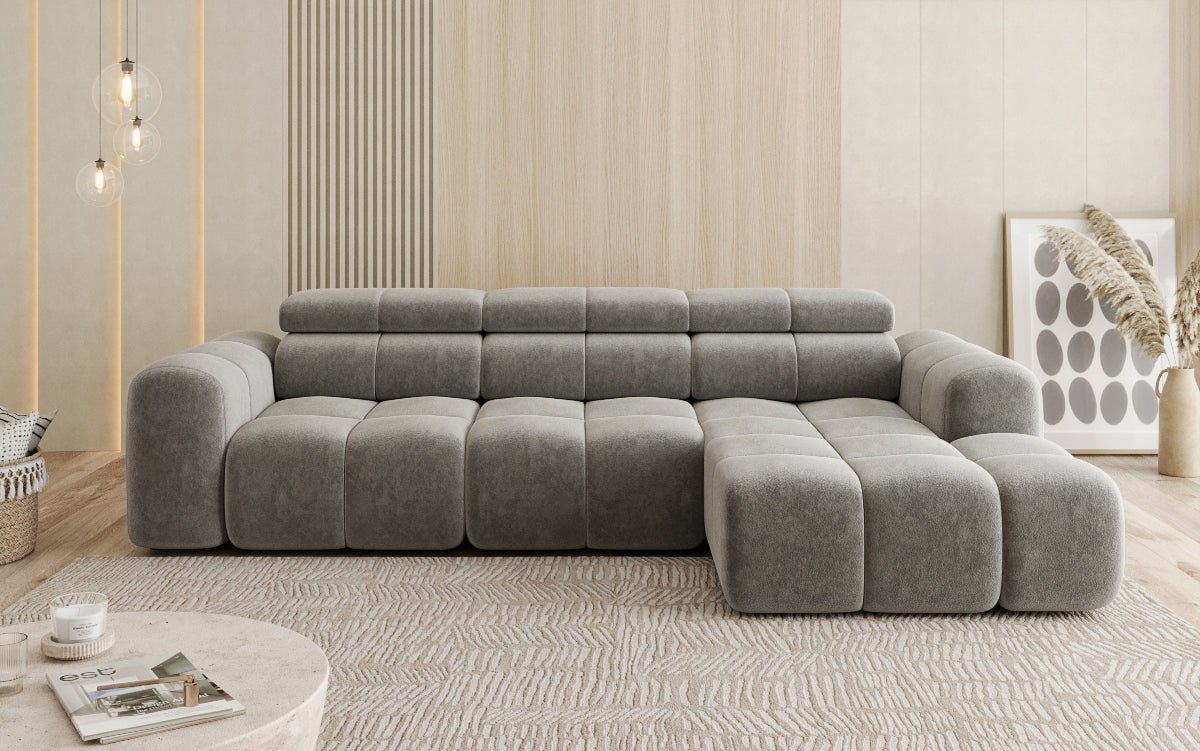 Luxusbetten24 Mia L Designer Sofa mit elektrischer Sitzerweiterung