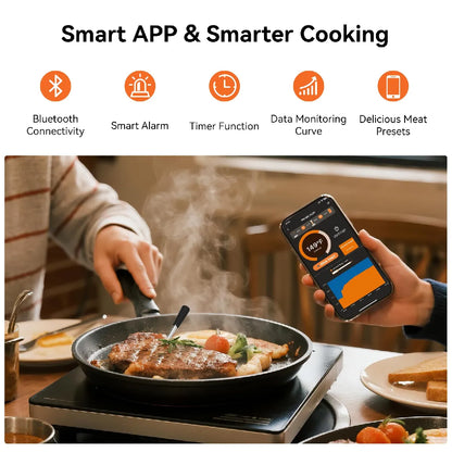 Thermomètre à Viande sans Fil Bluetooth 4 Sondes ByteLike Bambou MKR00021956960