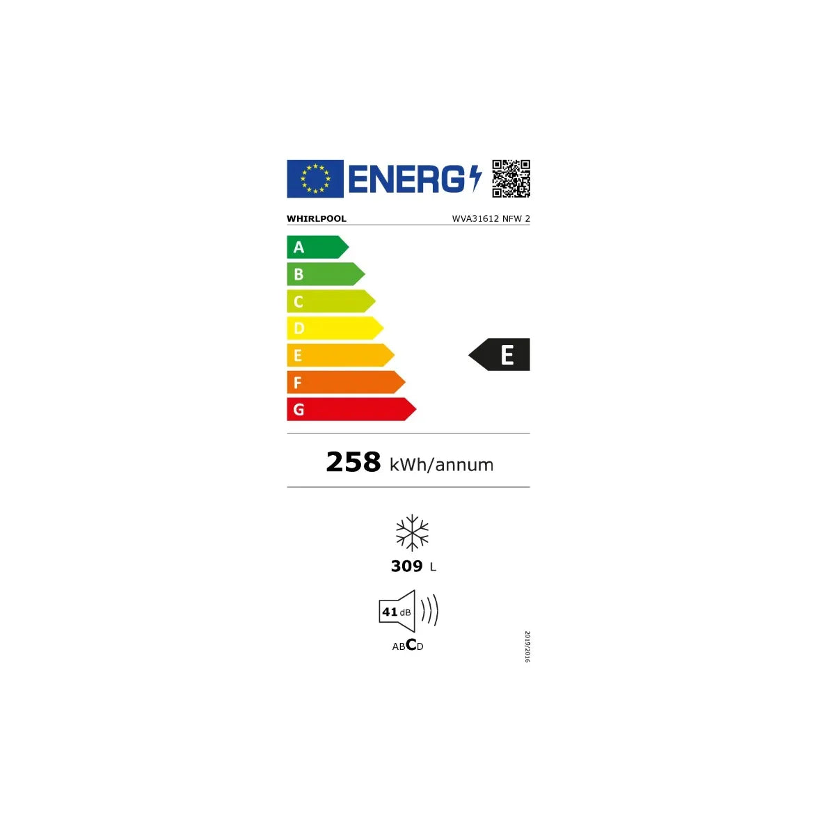Whirlpool WVA31612NFW2 Congelador Blanco 309 L Libre Supercongelación