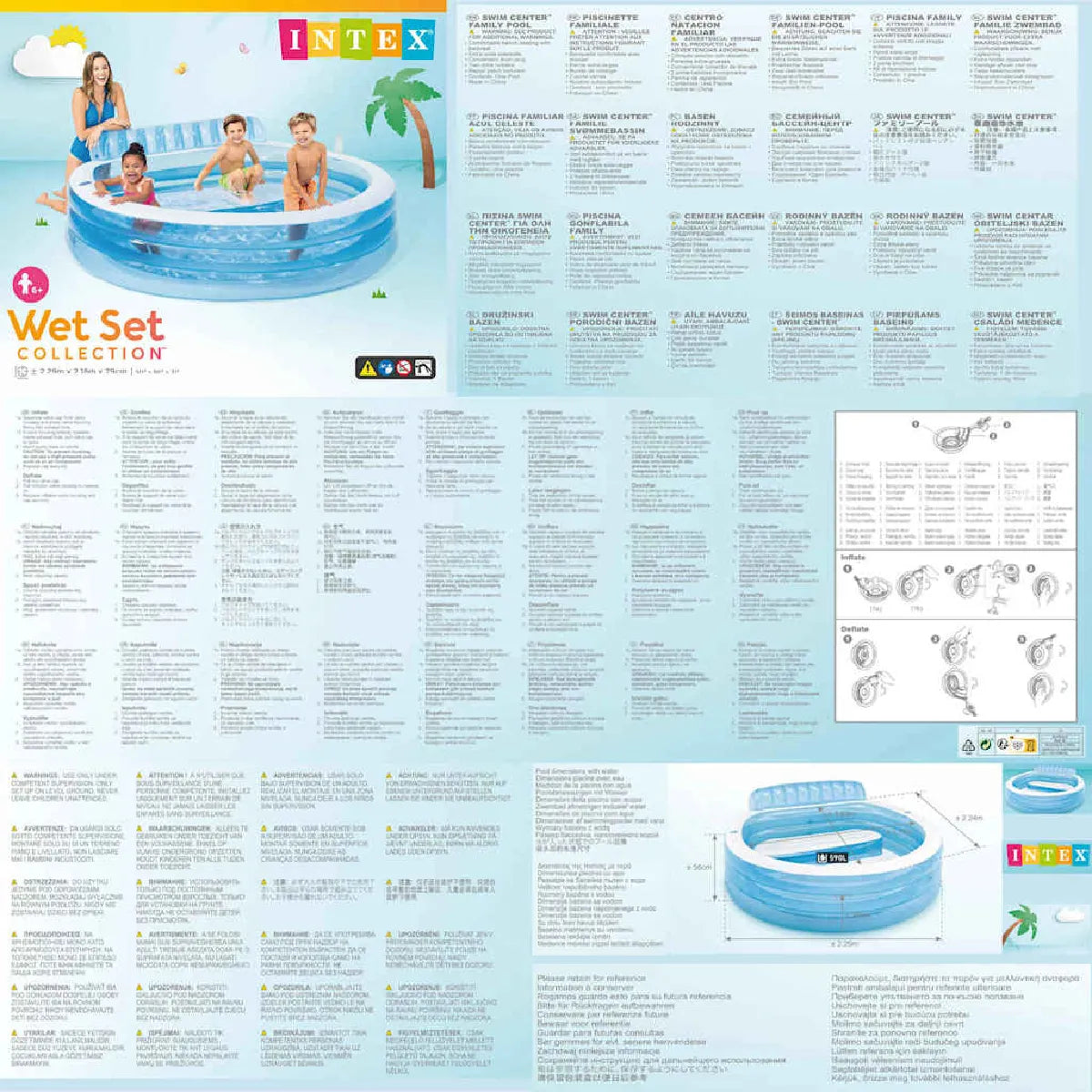 Intex Swim Center Lounge Piscina Inflable 224x216x76 Cm 590 L
