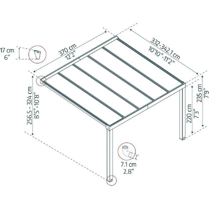 Canopia By Palram Pergola Adosada de Aluminio Gris