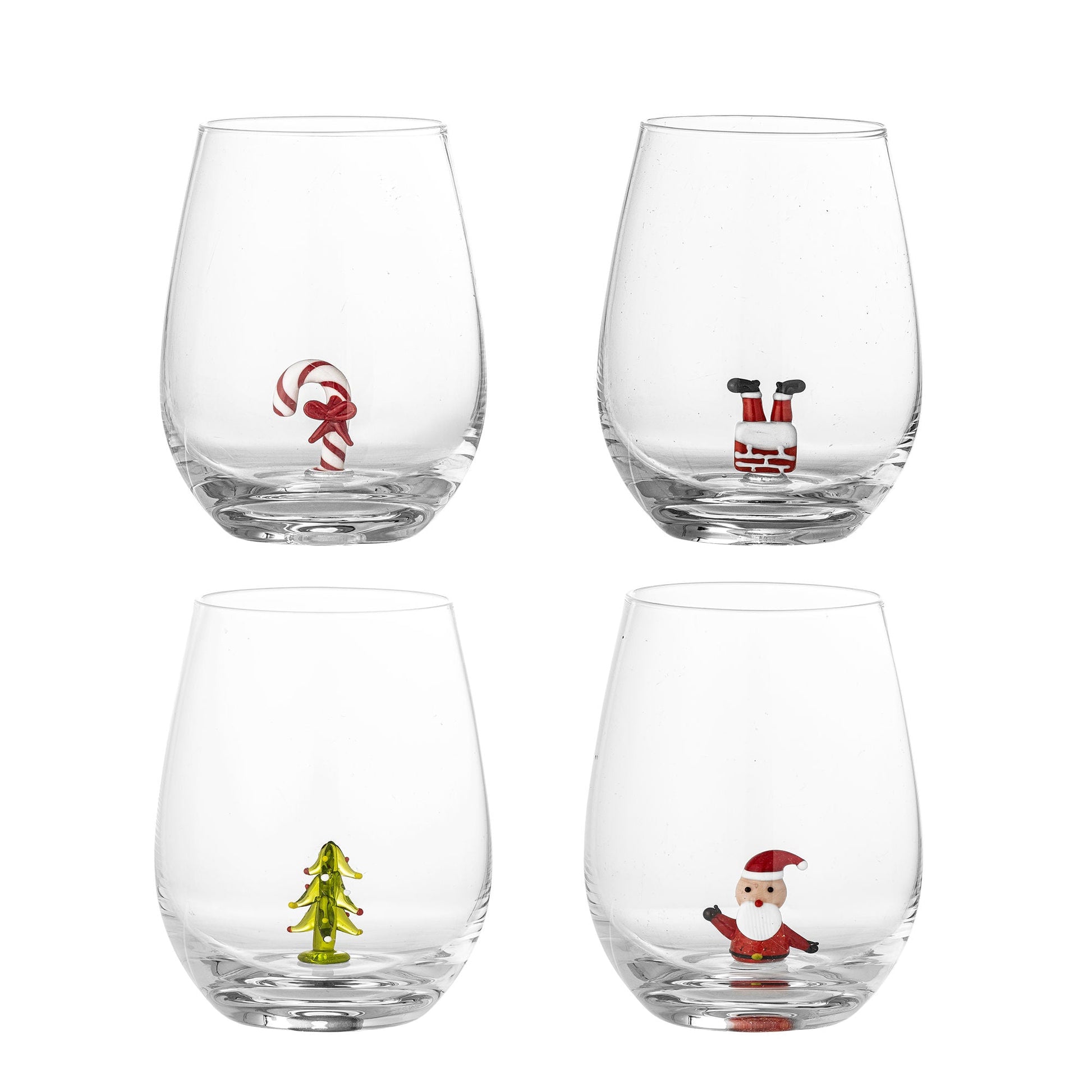 Trinkgläser Cala – Glas mit handgefertigten Figuren (4er-Set)