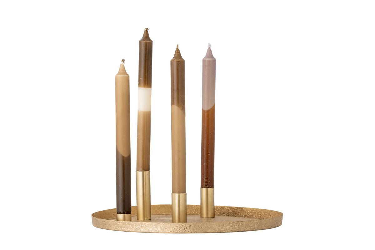 Luxusbetten24 Virela Adventskerzenhalter Metall Goldoptik 7‑teiliges Set Weihnachten