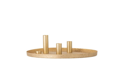 Luxusbetten24 Virela Adventskerzenhalter Metall Goldoptik 7‑teiliges Set Weihnachten