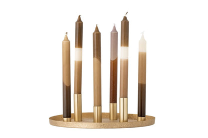 Luxusbetten24 Virela Adventskerzenhalter Metall Goldoptik 7‑teiliges Set Weihnachten