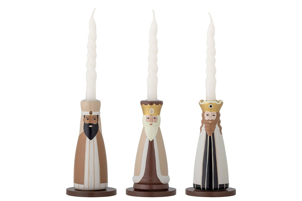 Luxusbetten24 Ylva Kerzenhalter-Set FSC®-Buchenholz 3er-Set