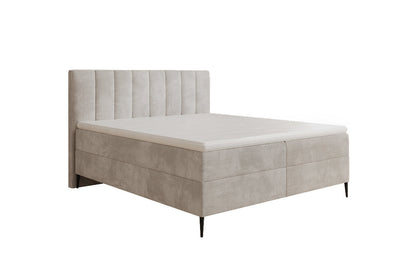 Boxspringbett Lucca in Cord mit Stauraum und Füßen