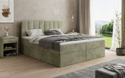 Luxusbetten24 Sofia Boxspringbett Cord mit Stauraum