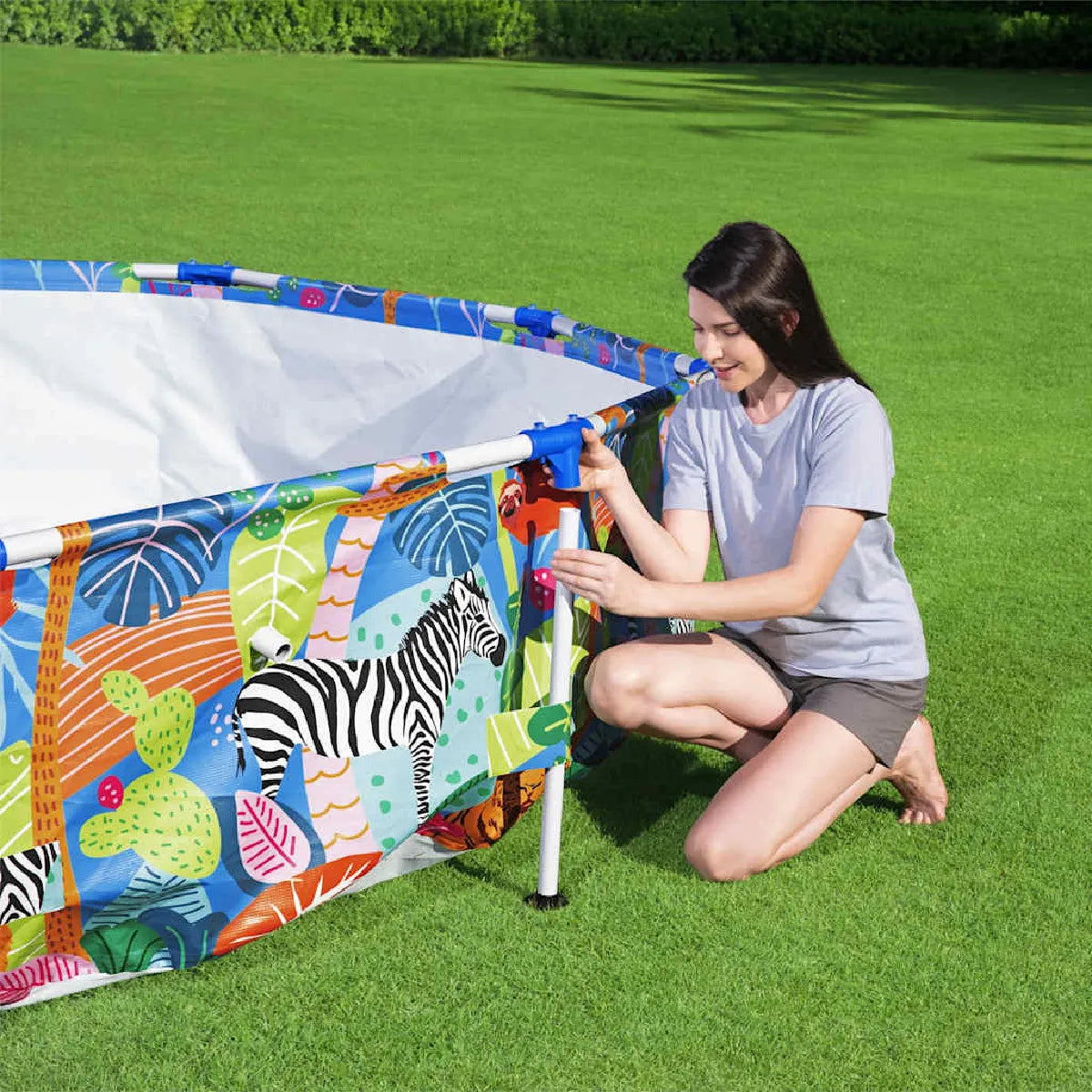 Bestway Jungle Piscina Tubular Tritech Azul 305 cm X 66 cm Jardín