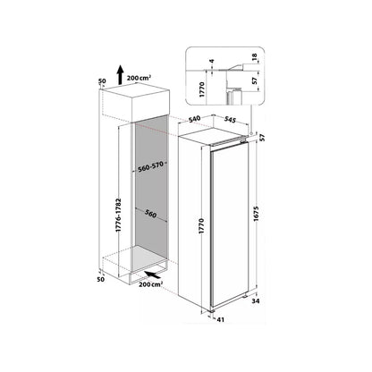 Whirlpool WHSD18A011A1FR Refrigerador Integrable 1 Puerta 306 L
